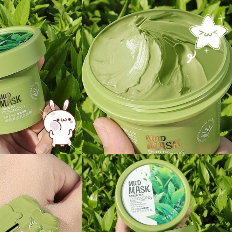 Mặt Nạ Bùn Trà Xanh Làm Sạch Mụn Đầu Đen Kiềm Dầu Làm Sáng Da Fenyi 100G