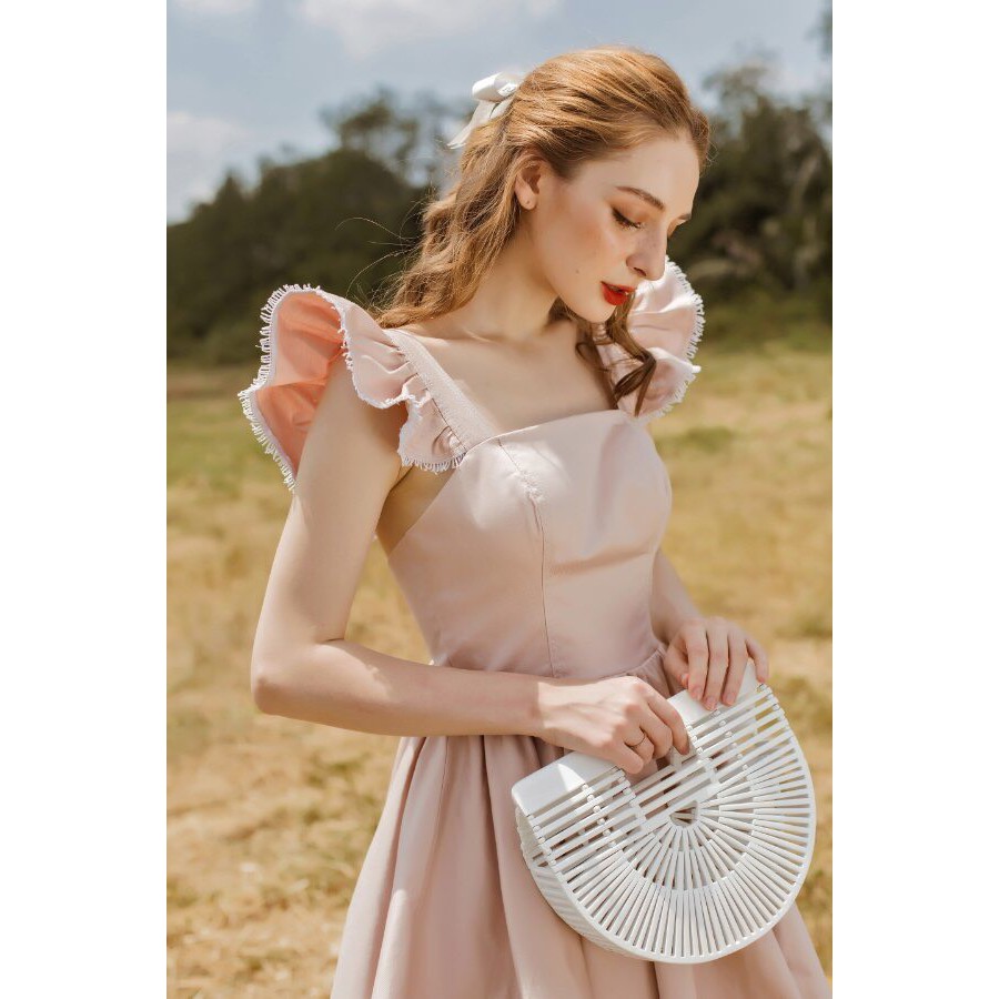 [Mã SKAMSALEP6 giảm 10% tối đa 100K đơn 150K] SÒ VINTAGE - CIAN Đầm xòe xếp ly tay cánh tiên | BigBuy360 - bigbuy360.vn