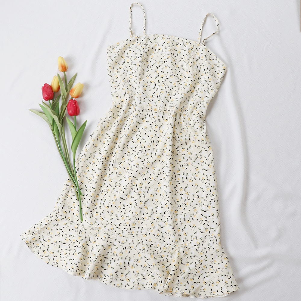 Đầm hai dây hoa nhí Rolisa RD063