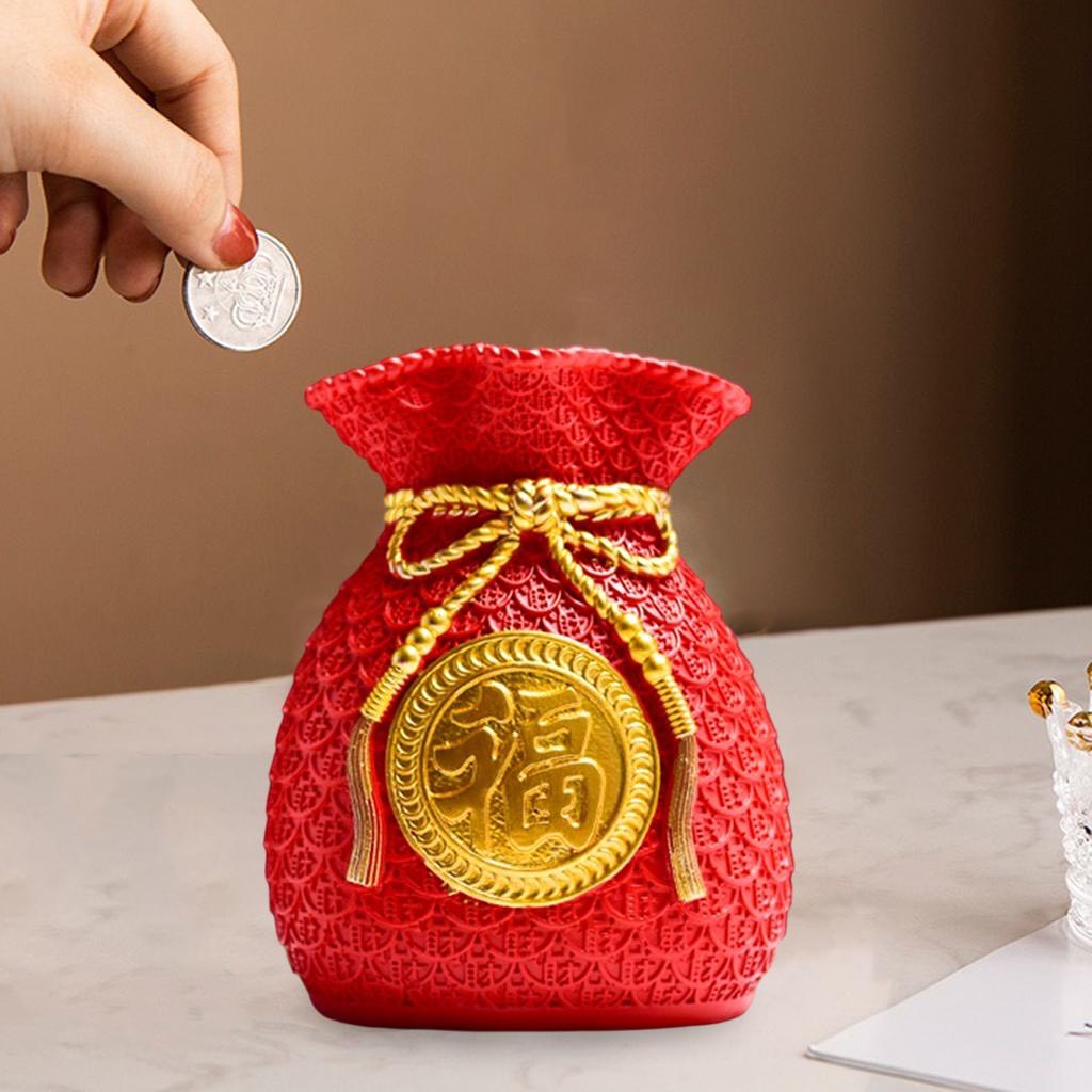 Túi Vàng Tài Lộc Túi Tiền Phong Thủy Bình Hút Lộc Cắm Hoa để ban thần tài