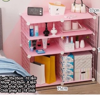 🍃 KỆ LƯỚI SẮT / THÉP TĨNH ĐIỆN LẮP GHÉP ĐA NĂNG, TỦ TAB ĐẦU GIƯỜNG MINI SIÊU ĐẸP (Bán theo tấm)