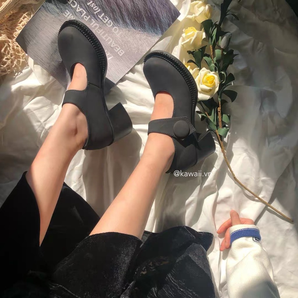 [Có sẵn] GIÀY MARY JANE SHOES - GIÀY CAO GÓT ĐẾ VUÔNG độc quyền kawaii.vn (ảnh thật shop tự chụp)