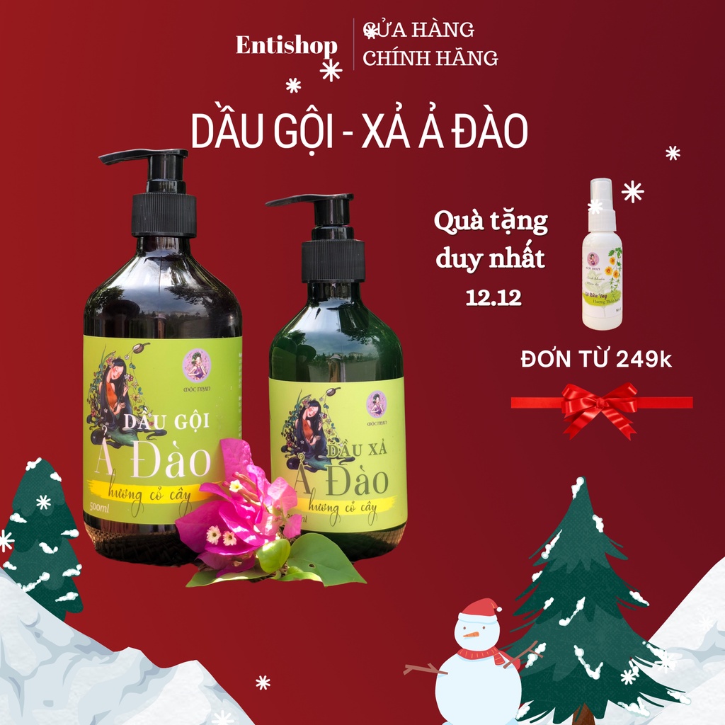 Dầu gội thảo dược Ả đào, bồ kết thiên nhiên cỏ cây giảm rụng, giúp tóc chắc khỏe MỘC NHAN 500ml