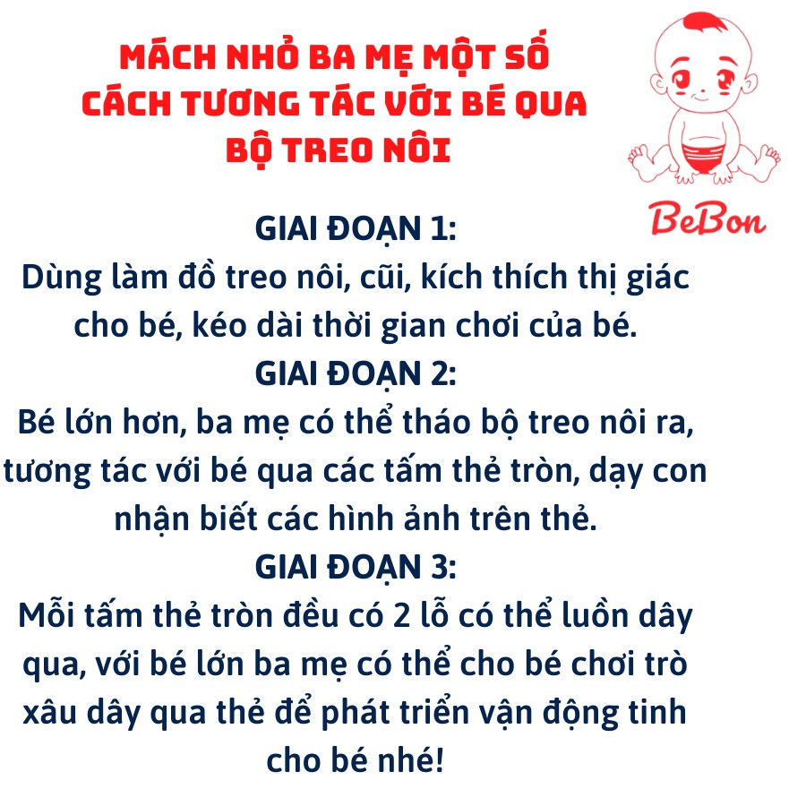 Treo Nôi Kích Thích Thị Giác Cho Bé BeBon -  Mẫu Bìa Cứng Đen Trắng