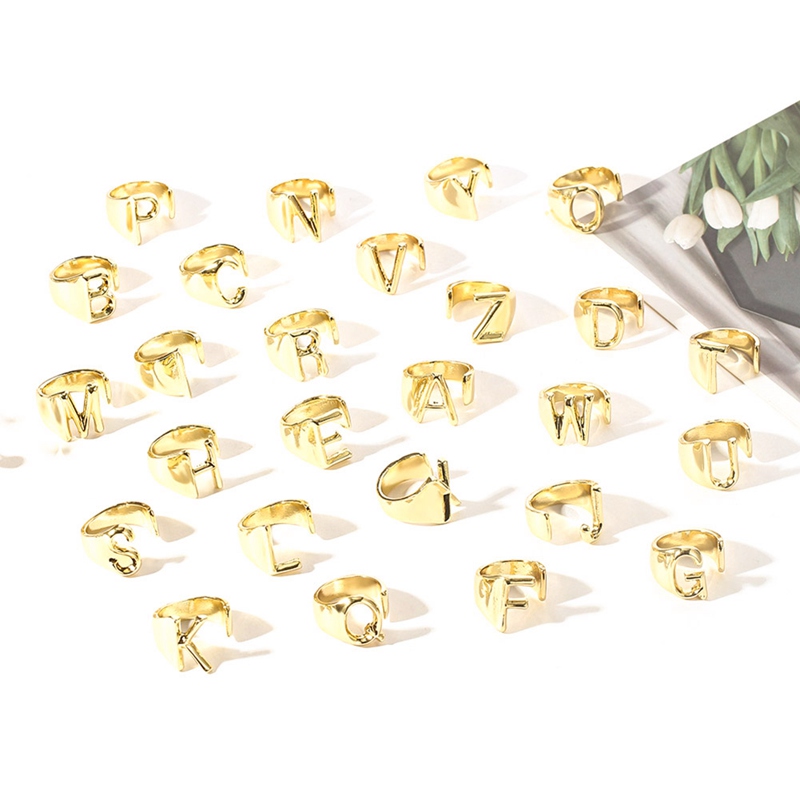 Nhẫn Hở Hợp Kim Hình Chữ Cái Từ A-Z