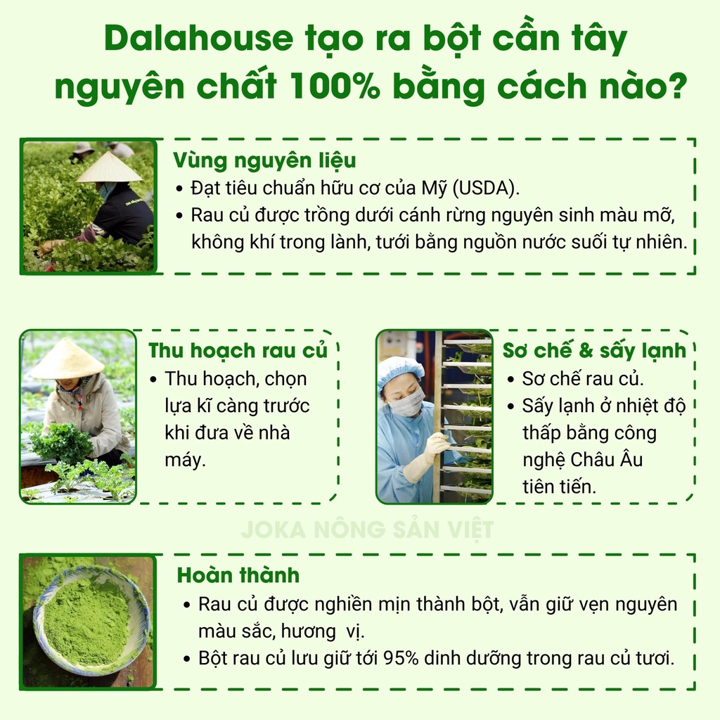 Dalahouse, Bột cần tây nguyên chất sấy lạnh Dalahouse 120gr công nghệ sấy lạnh tiêu chuẩn Châu Âu