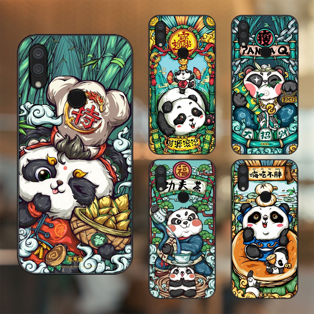 Ốp lưng Xiaomi Redmi 7 viền đen in hình Gấu Trúc Panda Dễ Thương
