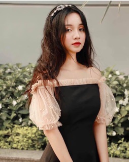 Đầm trễ vai đính ngọc