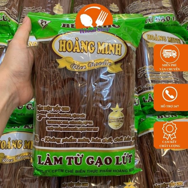 500gr Bún Gạo Lứt Hoàng Minh thực phẩm thực dưỡng cho người ăn chay giảm cân