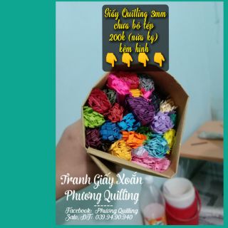 Giấy Quilling 3mm chưa bỏ tép nửa kg