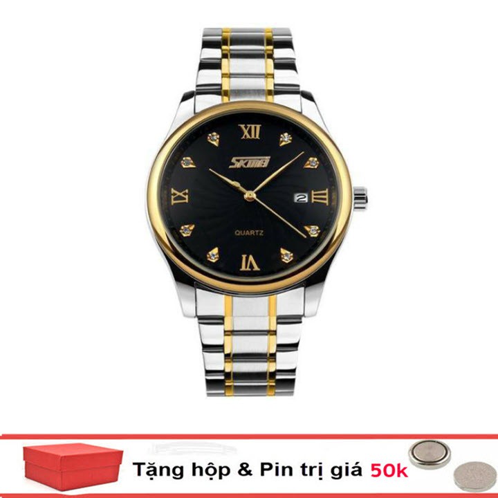Đồng hồ nam Skmei 063 chính hãng dây kim loại không gỉ Tặng pin đồng hồ (Giá sỉ)