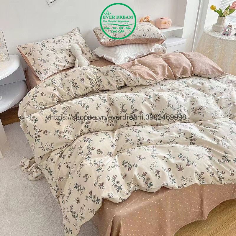 Sét Ga Gối kèm Vỏ Chăn EverDream 171 hàng nhập khẩu, 100% Cotton Living, đủ mọi kích thước