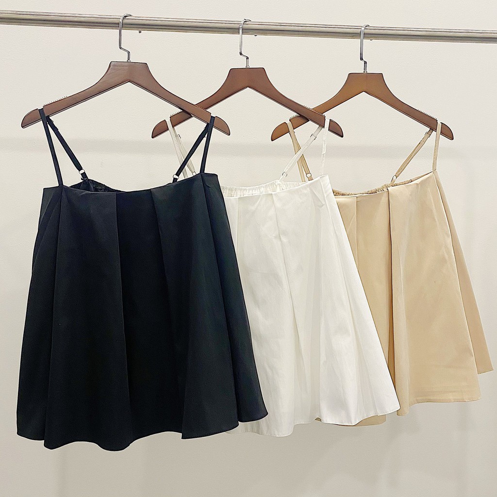 [Mã WASKT304 giảm 15% tối đa 30K đơn 99K] Áo 2 dây xếp ly ngực 2 màu freesize Pumi | BigBuy360 - bigbuy360.vn