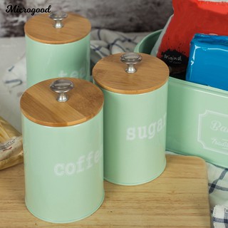 Bộ 3 hũ đựng trà/cà phê/gia vị có nắp đậy tiện dụng cho nhà bếp