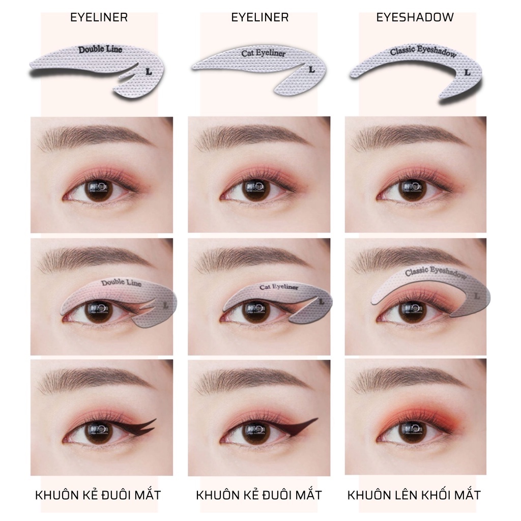 Khuôn kẻ mắt  Eyeliner  Mold Hion Authentic  ,64 miếng dán tạo khuôn giúp kẻ mắt dễ dàng, tiện lợi, nhanh chóng