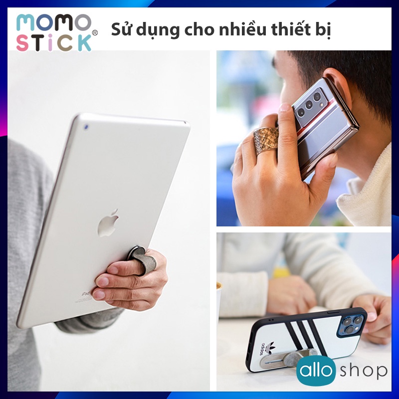 Giá Đỡ Nhẫn Điện Thoại MomoStick iPhone Series, Smart Finger Grip 3 in 1 Đa Năng, Dùng Cho Tất Cả Điện Thoại