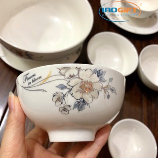 Bộ 10 chén sứ Minh Châu có hoa văn cao cấp