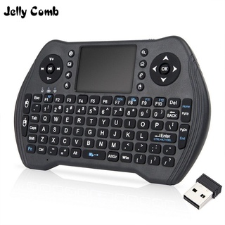 Bàn phím không dây JOMAA 2.4Ghz màn hình cảm ứng mini đèn nền 3 màu cho Android tv laptop Windows