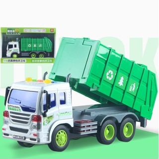 Xe ô tô chở rác đồ chơi trẻ e tỉ lệ 1:16 chạy đà có âm thanh và đèn