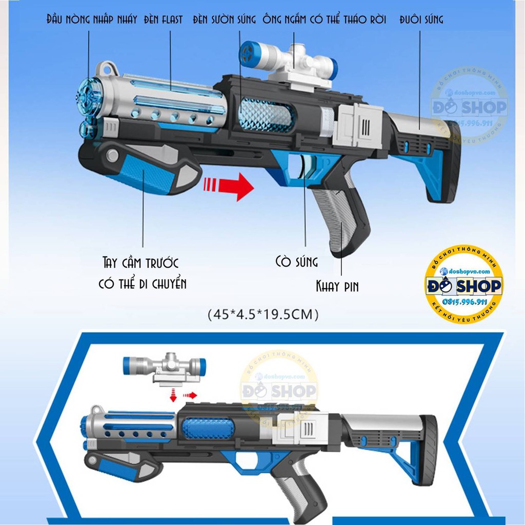 Đồ Chơi Cho Bé Súng Nhựa Phát Sáng Phát Nhạc Đẹp Cao Cấp Chuang Li Da SS07 (Tặng Kèm Pin) - Đô Shop