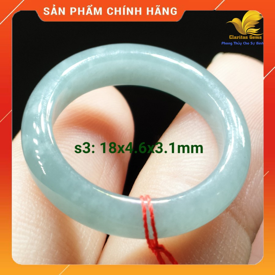 [ẢNH THẬT] PHONG THUY NHẪN NGOC NI 18MM CAM_THACH_ JADEITE LOẠI A KHONG_XU_LY