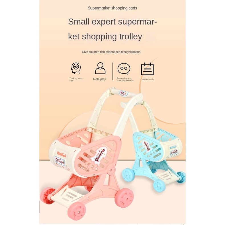 Đồ Chơi Xe Đẩy Mua Sắm Mini 40cm x 17cm x 25cm Vui Nhộn Cho Bé