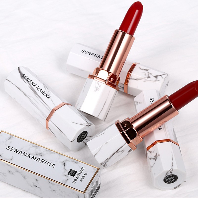 [Hàng mới về] Son môi trang điểm dưỡng ẩm lâu trôi không phai màu họa tiết đá cẩm thạch nhẹ và sang trọng | BigBuy360 - bigbuy360.vn