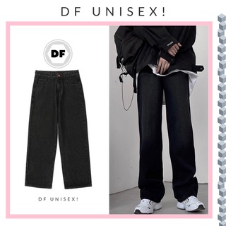 Quần Jean Baggy Nam Nữ Ống Rộng Lưng Cao Màu Đen Dễ Phối Đồ Phong Cách Hàn Quốc | DF Unisex