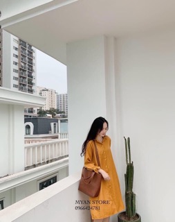 ĐẦM SƠMI VÀNG FORM RỘNG