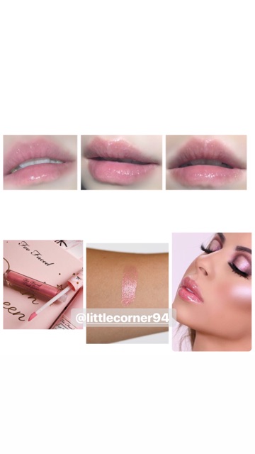 [AUTH BILL MỸ] Son bóng ánh hồng TooFaced Pink Swan Lip Gloss Unbox