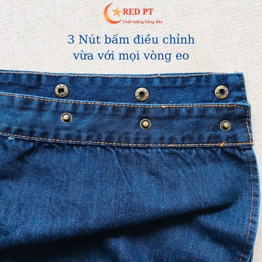 Váy chống nắng, váy chống nắng jean nút bấm RED PT