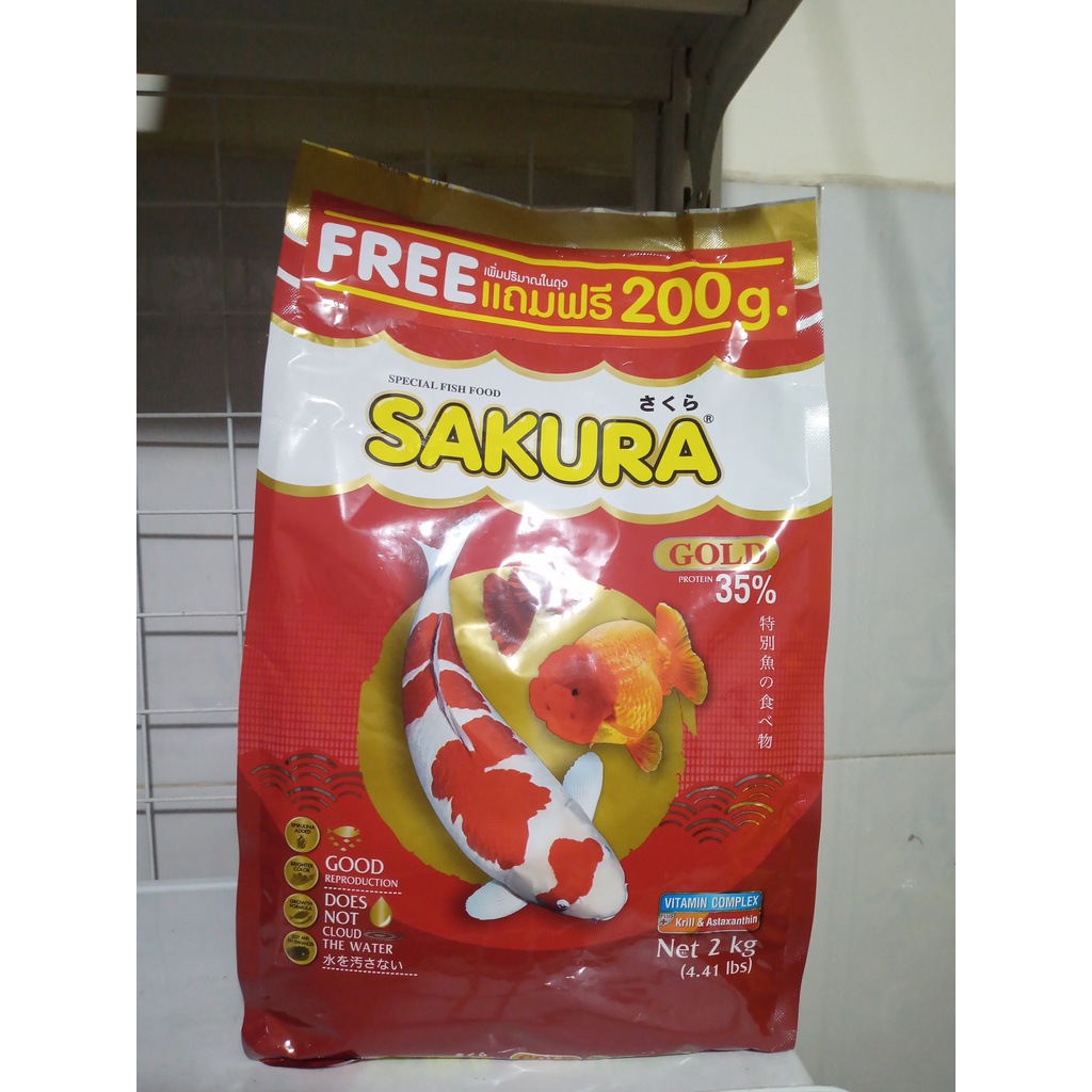 Thức Ăn Cá Koi Sakura Gold tăng sức đề kháng, giúp cá ăn ngon, lên màu đẹp
