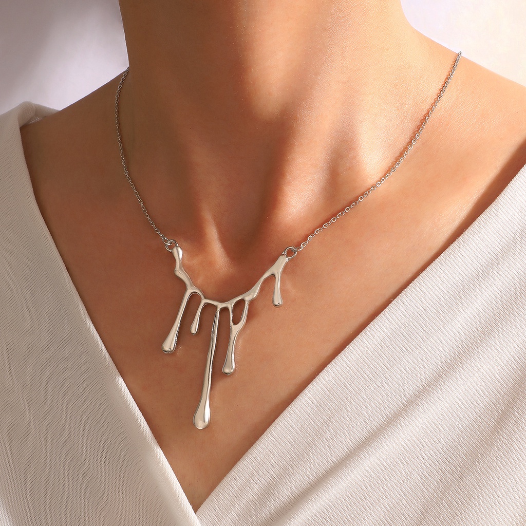 Vòng cổ Mặt Đá Nham Thạch Hình Giọt Nước Phong Cách Hip hop Thời Trang Mùa Hè Cho Nữ