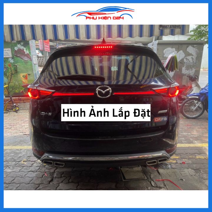 Ốp tay cốp sau có đèn led CX5, CX-5 2018-2019-2020-2021 ánh sáng đỏ trang trí xe