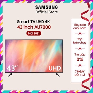 Smart tivi samsung 4k uhd 43 inch ua43au7000kxxv - miễn phí lắp đặt