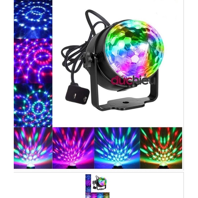 Đèn led quả cầu 7 màu xoay