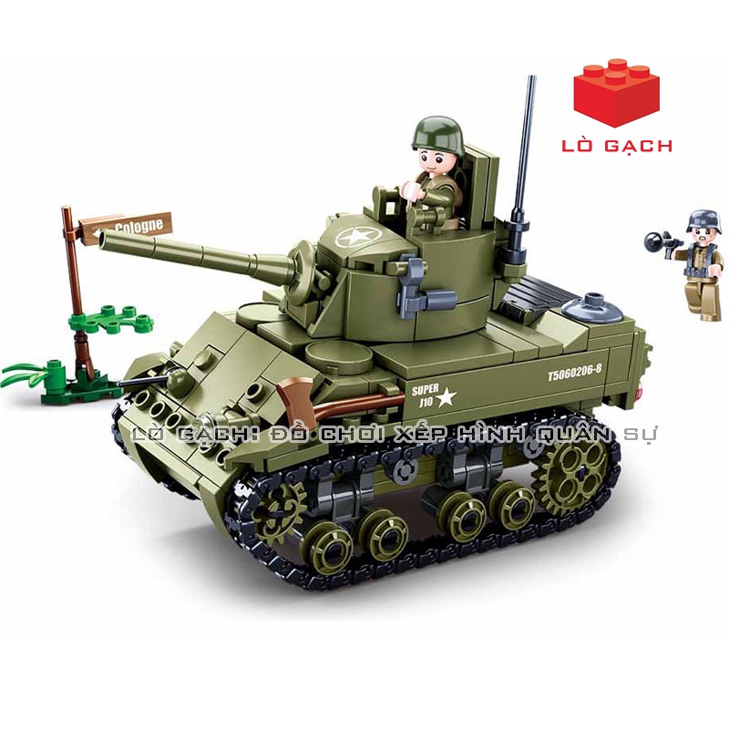Bộ xếp hình Xe tăng hạng nhẹ M5 Stuart Quân đội Mỹ - Chiến tranh thế giới 2 WW2 344 chi tiết