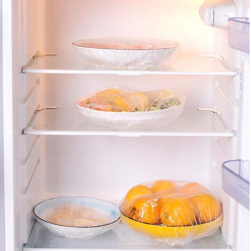 Set 100 Miếng Nhựa PE Bọc Tô Chén Bảo Quản Thực Phẩm Sử Dụng Một Lần