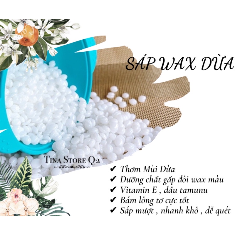 sáp wax lông hard wax bean coconut sữa dừa 100gr giúp tẩy sạch lông nách , tay chân và râu , vùng bikini - tinastoreq2