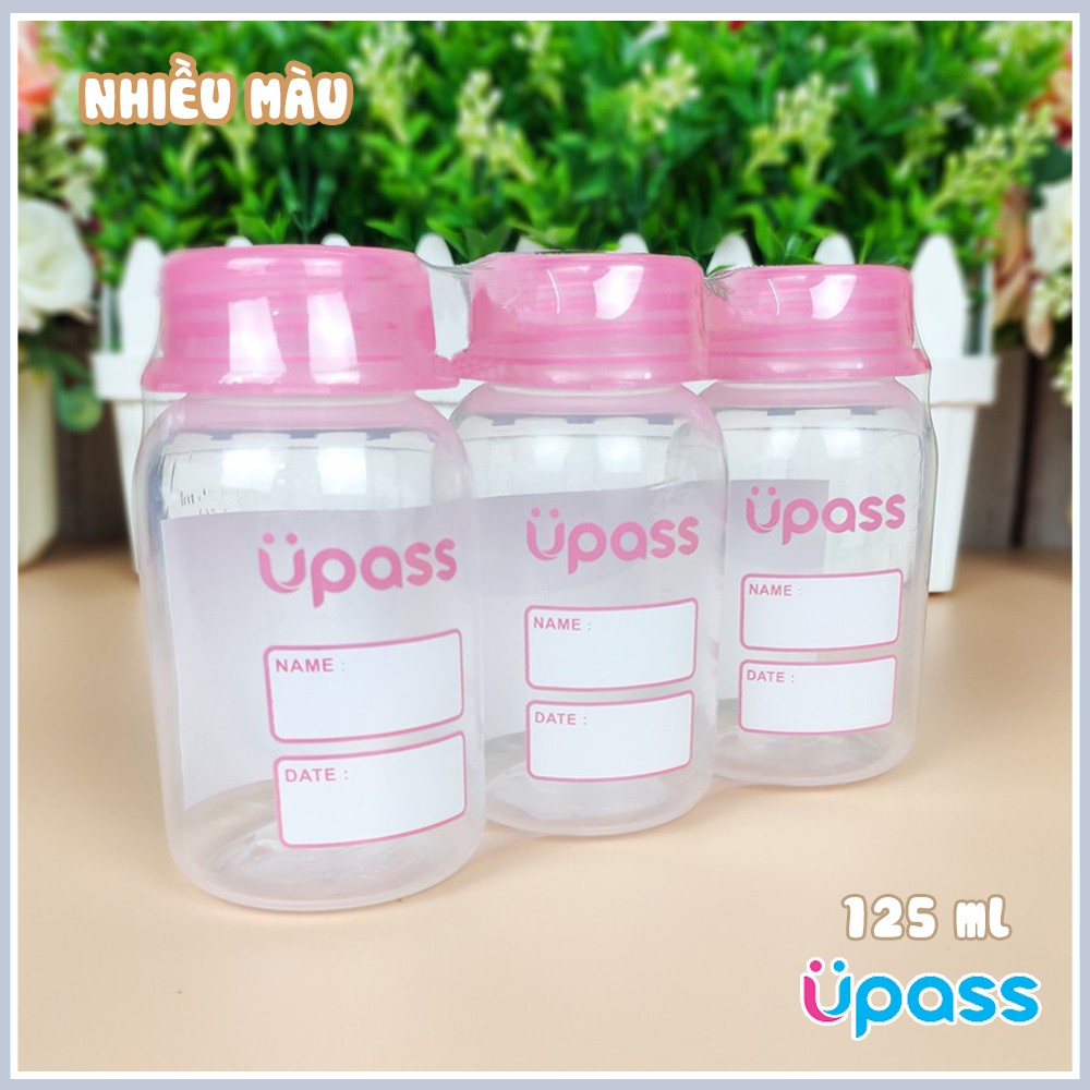 Bộ 3 Bình trữ sữa UPASS (không hộp) 125ml/b UP0101W cất trữ tiện lợi