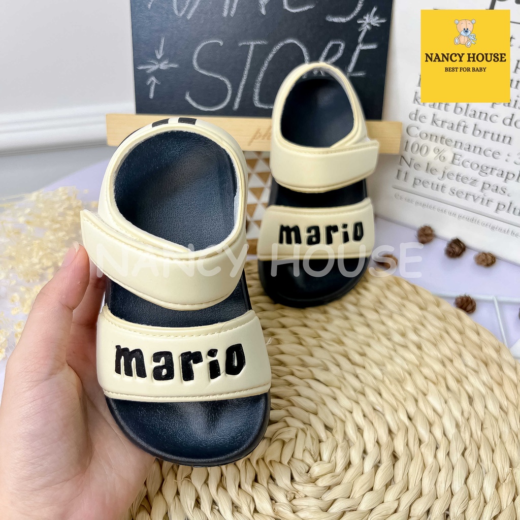 Dép Sandal quai dán chính hãng Cheerful Mario, sandal chữ Cheerful Mario S56 cho bé trai bé gái từ 2-6 tuổi