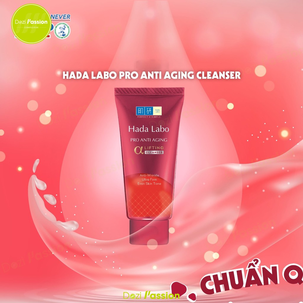Sữa Rửa Mặt Hada Labo Màu Đỏ Chuyên Biệt Chống Lão Hóa, Dưỡng Da - Hada Labo Pro Anti Aging α Lifting Cleanser 80g