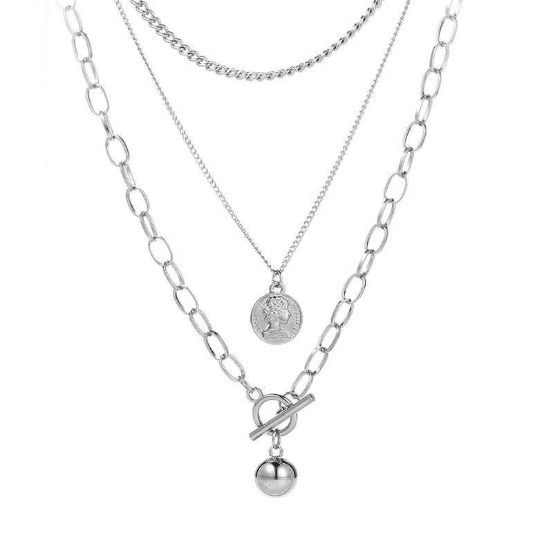 Vòng cổ dài nhiều lớp thun tay ngắn phong cách hip hop Hàn Quốc dành cho nam và nữ