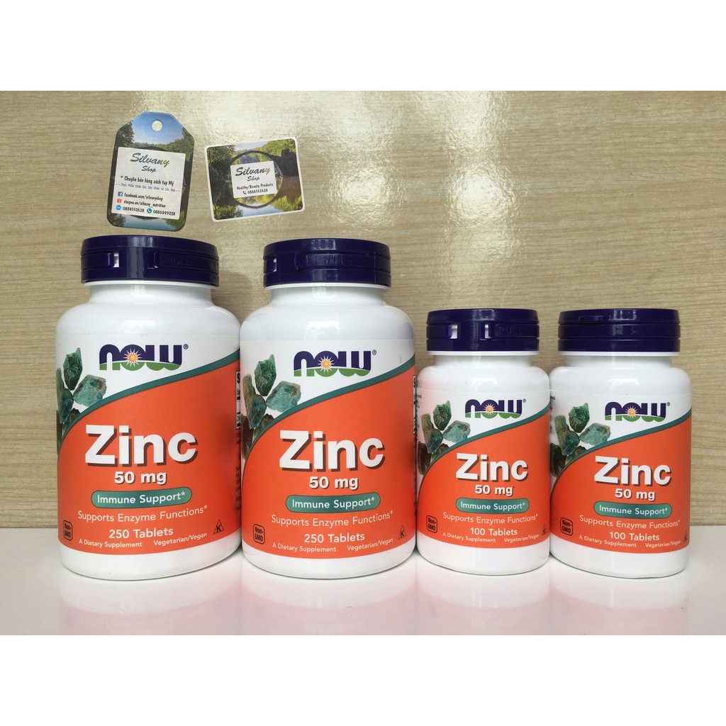 Zinc 50mg Now Foods - 8mg Kẽm Nguyên Tố Mỗi Ngày