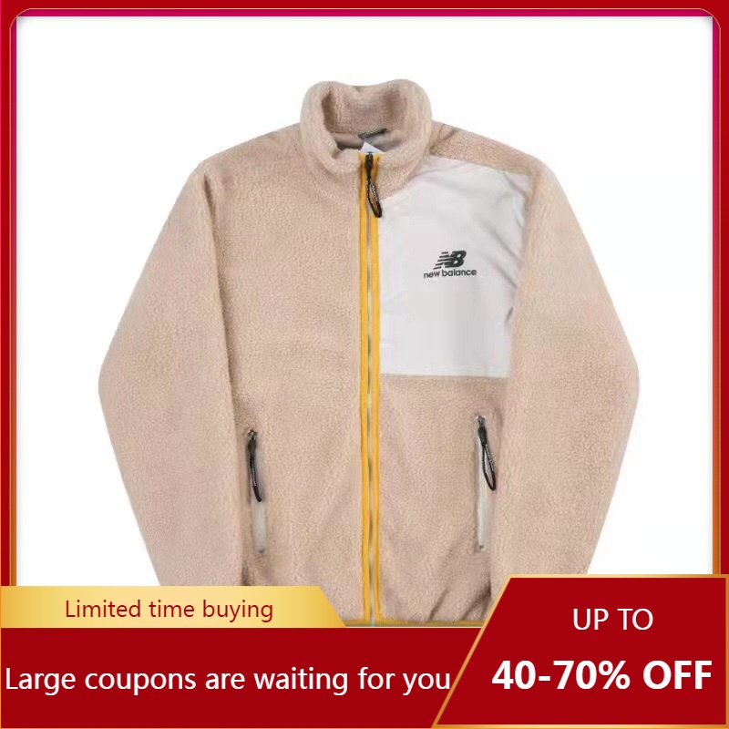 【origina*l】 Áo Khoác New Balance / NB Lót Lông Cừu Cổ Đứng Giữ Ấm Cho Cặp Đôi