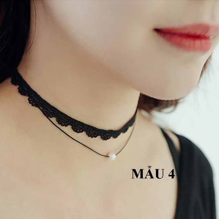 Vòng cổ Choker dây nhung màu đen, phong cách Hàn Quốc thời trang cho nữ