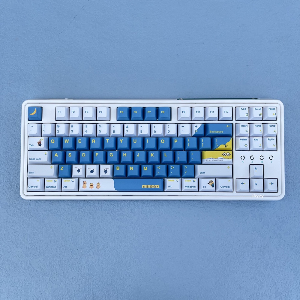 136 Phím Minions Keycaps Cherry Profile Dễ thương Anime PBT Dye Sub Bàn phím cơ học Keycap