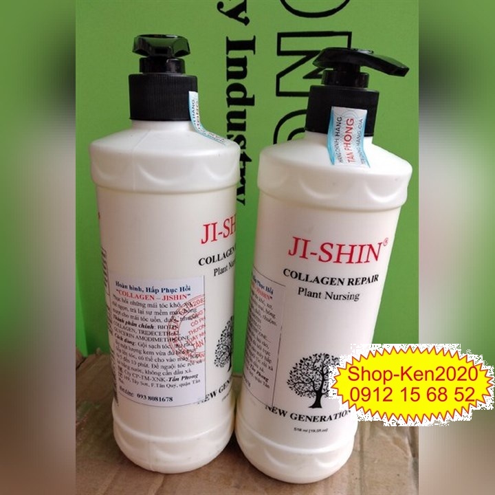 Kem hấp tóc hoàn hình Ji Shin Collagen Repair 500ml phục hồi tóc siêu mềm mượt