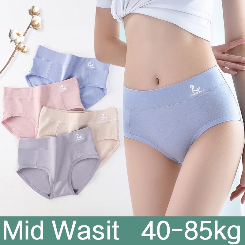 Quần lót AOWEINISI cotton đáy kháng khuẩn lưng cao vừa thời trang đơn giản cho nữ