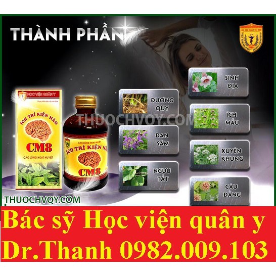 ích trí kiện não hoạt huyết dưỡng não CM8 HVQY date mới